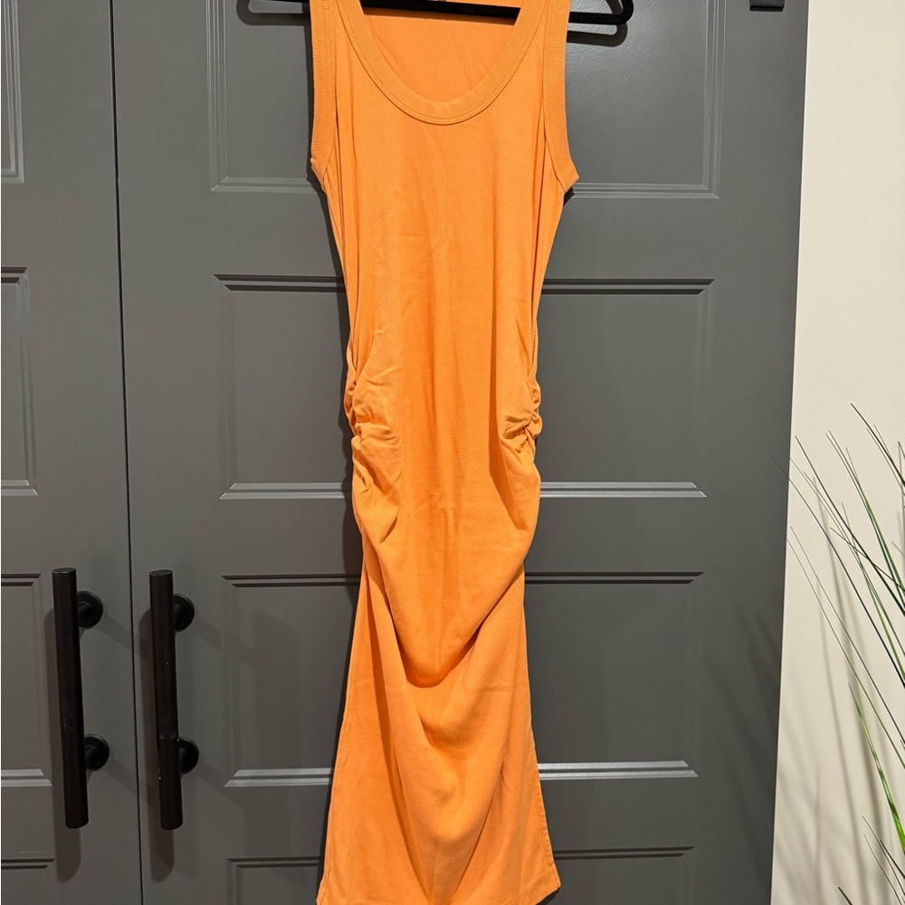 Michael Stars Vibrant Orange Midi Dress